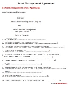 Asset Management Agreement