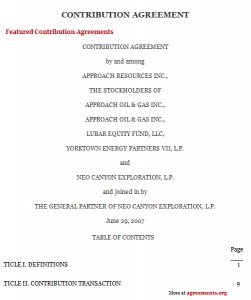 Contribution Agreement