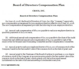 Director Compensation Plan Agreement