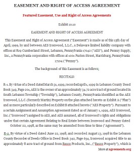 Easement Use and Right of Access Agreement