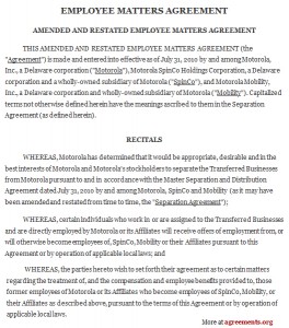 Employee Matters Agreement