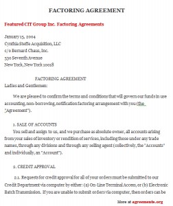 Factoring Agreement