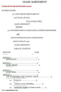 Nevada Lease Agreement