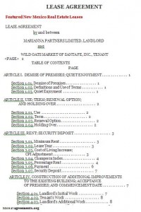 New Mexico Lease Agreement