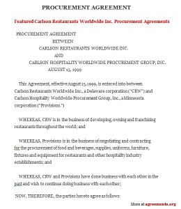 Procurement Contract Agreement
