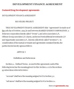 Project Finance Agreement