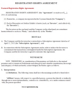 Registration Rights Agreement - agreements.org