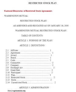 Restricted Stock Plan Agreement
