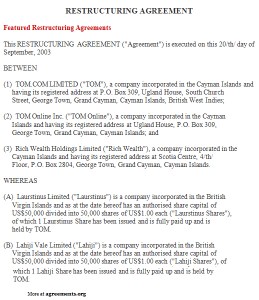 Restructuring Agreement