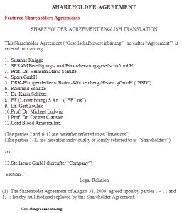 Shareholder Agreement - agreements.org