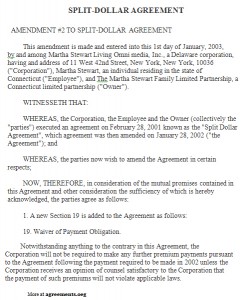 Split Dollar Agreement - agreements.org