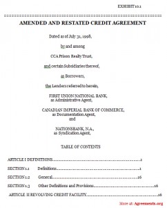 Amended and Restated Credit Agreement