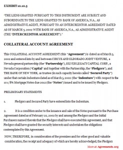 Collateral Account Agreement