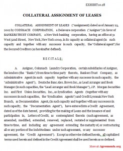 Collateral Assignment of Leases Agreement
