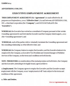 Executive Employment Agreement