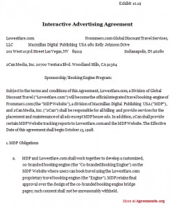 Interactive Advertising Agreement