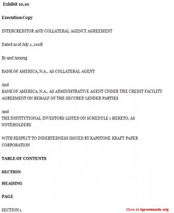 Intercreditor and Collateral Agency Agreement