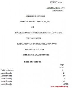 Payload Processing Facilities and Support Agreement