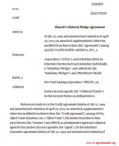 Shared Collateral Pledge agreement