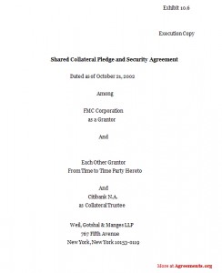 Shared Collateral Pledge and Security Agreement