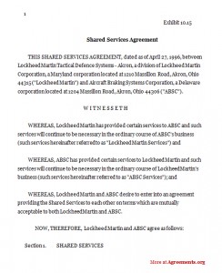 Shared Services Agreement