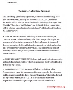 The Zeroport Advertising Agreement