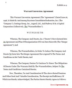 Conversion Warrant Agreement