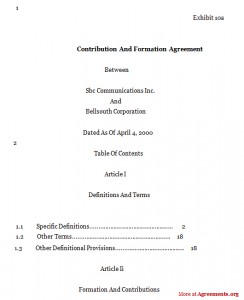 CONTRIBUTION AND FORMATION AGREEMENT