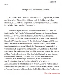 DESIGN AND CONSTRUCTION CONTRACT