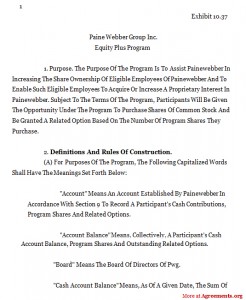 Definitions And Rules of Construction Agreement