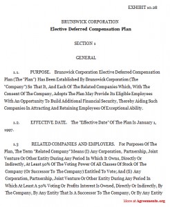 Elective Deferred Compensation Plan Agreement